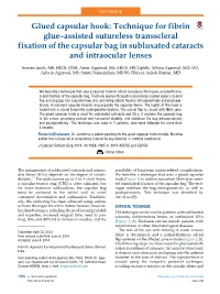 Glued Capsular Hook: Technique for Fibrin Glue-Assisted Sutureless