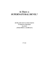 Is There a SUPERNATURAL DEVIL?