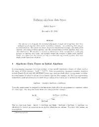 Refining Algebraic Data Types
