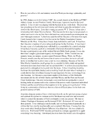 Answers to Questions for Episcopal Candidate