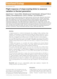 Flight Response of Slope&#X2010;Soaring Birds To