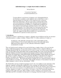 Individual Usage: a Corpus-Based Study of Idiolects