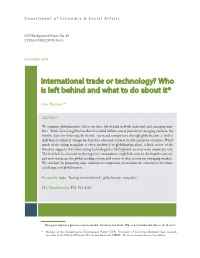 International Trade: Who Is Left Behind and What to Do About It”