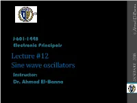 Lec#12: Sine Wave Oscillators