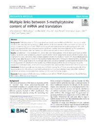 Multiple Links Between 5-Methylcytosine Content of Mrna