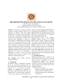 Rdf Repository Replacing Relational Database