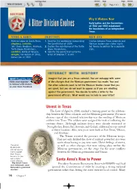 A Bitter Division Evolves of 1832 and 1833 Established the Foundations of an Independent Texas