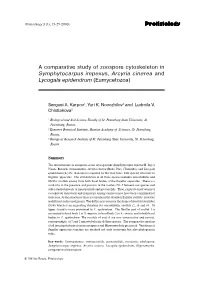 A Comparative Study of Zoospore Cytoskeleton in Symphytocarpus Impexus, Arcyria Cinerea and Lycogala Epidendrum (Eumycetozoa)