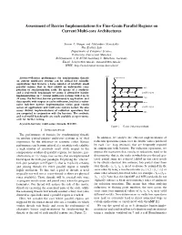 Assessment of Barrier Implementations for Fine-Grain Parallel Regions on Current Multi-Core Architectures