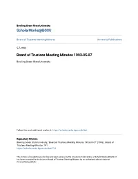 Board of Trustees Meeting Minutes 1993-05-07