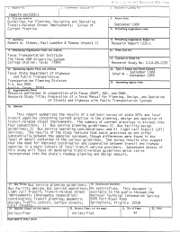 Guidelines for Planning, Designing and Operating Transit-Related Street Improvements: Survey of September 1989 Current Practice 6