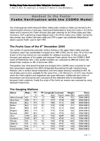 Handout to the Poster Foehn Verification with the COSMO Model