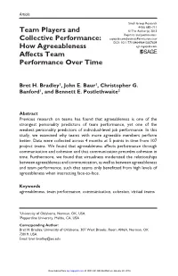 How Agreeableness Affects Team Performance Over Time