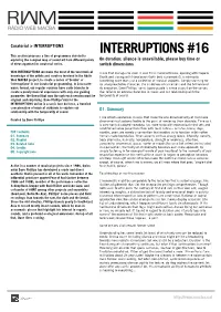 Interruptions