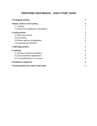 Pinephone User Manual - Quick Start Guide
