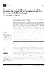 Rational Design of CYP3A4 Inhibitors: a One-Atom Linker Elongation in Ritonavir-Like Compounds Leads to a Marked Improvement in the Binding Strength