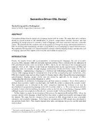 Semantics-Driven DSL Design*