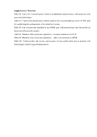 Supplementary Materials Table S1. List of 63 Evaluated Genes Related to Dyslipidemia and Premature Atherosclerosis with Associated Phenotypes
