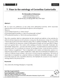 7. Time in the Ontology of Cornelius Castoriadis