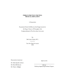 Ferrous Friction Stir Weld Physical Simulation A