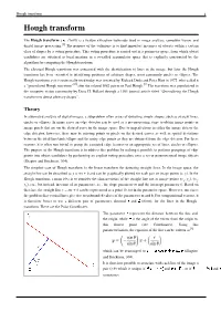 Hough Transform 1 Hough Transform