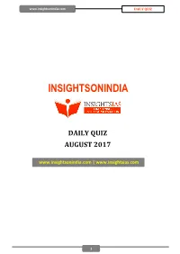 Insights Daily Quiz Aug 2017