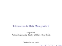 Introduction to Data Mining with R
