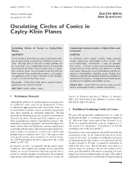 Osculating Circles of Conics in Cayley-Klein Planes