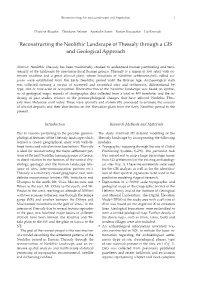Reconstructing the Neolithic Landscape of Thessaly Through a GIS and Geological Approach
