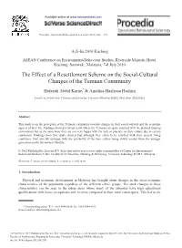 The Effect of a Resettlement Scheme on the Social-Cultural Changes of the Temuan Community