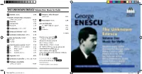 THE UNKNOWN ENESCU Volume One: Music for Violin