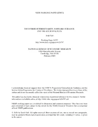 Uncovered Interest Parity, Forward Guidance, and the Exchange Rate