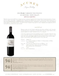 2016 Acumen PEAK Cabernet Sauvignon Shows up with a Long and Sturdy Appearance on the Palate