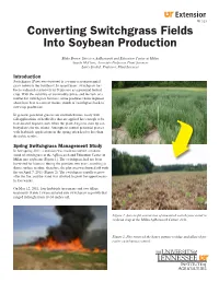 Converting Switchgrass Fields Into Soybean Production