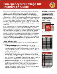 Emergency Drill Triage Kit Instruction Guide