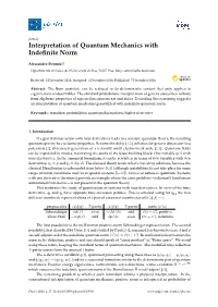 Interpretation of Quantum Mechanics with Indefinite Norm