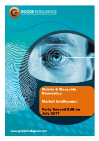 Mobile & Wearable Biometrics Market Intelligence Forty Second Edition