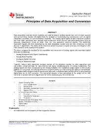 Principles of Data Acquisition and Conversion