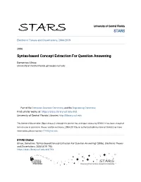 Syntax-Based Concept Extraction for Question Answering