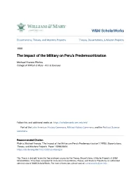 The Impact of the Military on Peru's Predemocritization