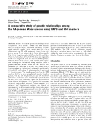 A Comparative Study of Genetic Relationships Among the AA-Genome Oryza Species Using RAPD and SSR Markers