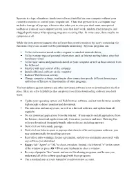 (Malicious Software) Installed on Your Computer Without Your Consent to Monitor Or Control Your Computer Use
