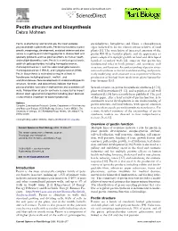 Pectin Structure and Biosynthesis Debra Mohnen