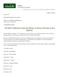 SFJAZZ Collective Plays the Music of Stevie Wonder at the Spanos