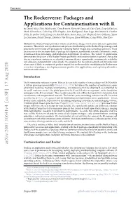 The Rockerverse: Packages and Applications for Containerisation