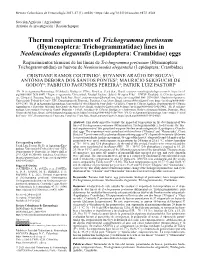 Thermal Requirements of Trichogramma