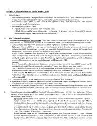 1 Highlights of Polio Fax Bulletin No. 1150 for Week 42 2020 I. Salient
