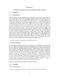 7 CONTROL and PROTECTION of HYDRO ELECTRIC STATION 7.1 Introduction 7.1.1 Control System the Main Control And