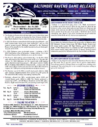 Baltimore Ravens Game Release