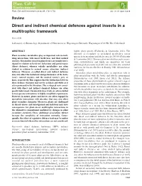 Direct and Indirect Chemical Defences Against Insects in a Multitrophic Framework